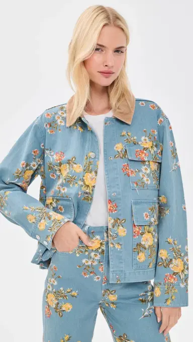 Veronica Beard Jean Leighton Floral Denim Jacket | Thumbnail 2 Veronica Beard Jean Leighton Floral Denim Jacket | Thumbnail 2