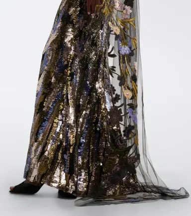 Elie Saab Floral sequined caped gown | Thumbnail 5 Elie Saab Floral sequined caped gown | Thumbnail 5