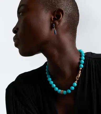 Suzanne Kalan 18kt gold necklace with amazonites and diamonds | Thumbnail 2 Suzanne Kalan 18kt gold necklace with amazonites and diamonds | Thumbnail 2