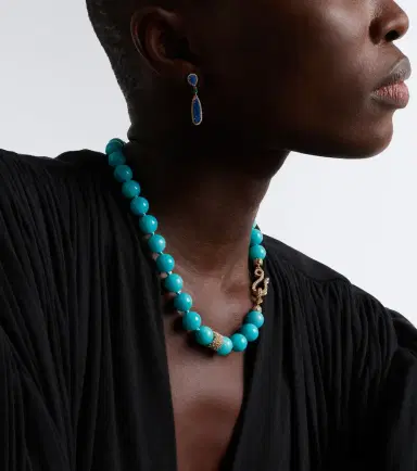 Suzanne Kalan 18kt gold necklace with amazonites and diamonds | Thumbnail 3 Suzanne Kalan 18kt gold necklace with amazonites and diamonds | Thumbnail 3