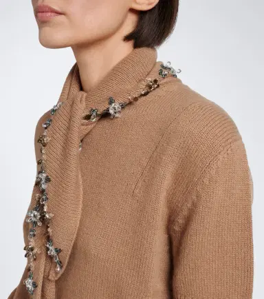 Prada Embellished tie-neck cashmere sweater | Thumbnail 5 Prada Embellished tie-neck cashmere sweater | Thumbnail 5