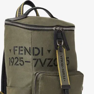 Fendi Spacious, cylindrical Tourist backpack made of grey-green | Thumbnail 4 Fendi Spacious, cylindrical Tourist backpack made of grey-green | Thumbnail 4