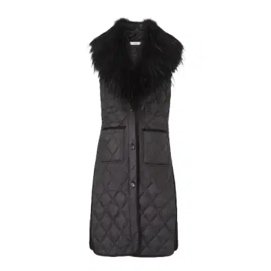 Fendi Long, slightly padded gilet with a fitted line and deep | Thumbnail 1 Fendi Long, slightly padded gilet with a fitted line and deep | Thumbnail 1