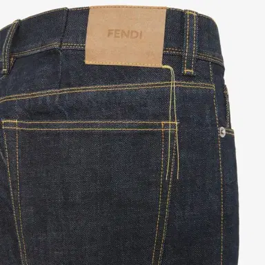 Fendi Slim-fit 5-pocket trousers made from navy blue rinse-washed | Thumbnail 3 Fendi Slim-fit 5-pocket trousers made from navy blue rinse-washed | Thumbnail 3