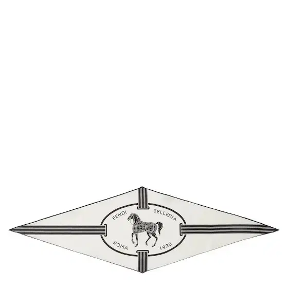 Diamond-shaped foulard with the Selleria motif, a graphic Diamond-shaped foulard with the Selleria motif, a graphic