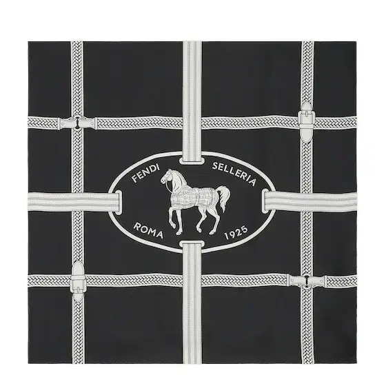 Square foulard with the Selleria motif, a graphic Square foulard with the Selleria motif, a graphic