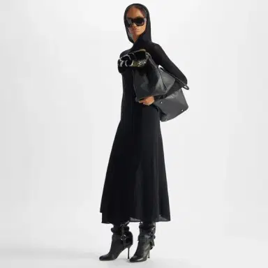 Fendi Crew-neck midi dress with a fitted silhouette and long | Thumbnail 4 Fendi Crew-neck midi dress with a fitted silhouette and long | Thumbnail 4