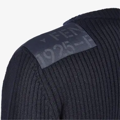 Fendi Long-sleeved jumper, customised with blue fabric patches | Thumbnail 3 Fendi Long-sleeved jumper, customised with blue fabric patches | Thumbnail 3