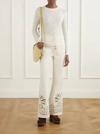 Ulla Johnson The Lou Broderie Anglaise Mid-rise Straight-leg Jeans | Thumbnail 2 Ulla Johnson The Lou Broderie Anglaise Mid-rise Straight-leg Jeans | Thumbnail 2