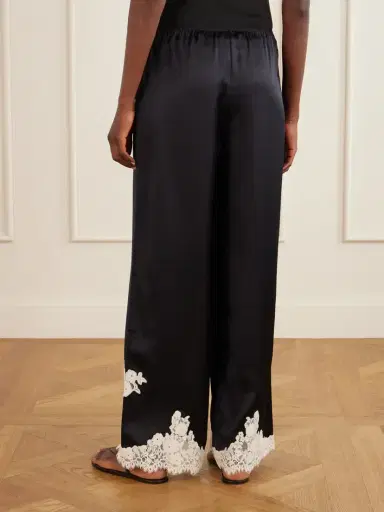 DÔEN Lavon Lace-trimmed Silk-satin Wide-leg Pants | Thumbnail 4 DÔEN Lavon Lace-trimmed Silk-satin Wide-leg Pants | Thumbnail 4