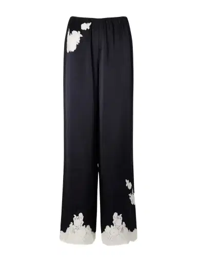DÔEN Lavon Lace-trimmed Silk-satin Wide-leg Pants | Thumbnail 1 DÔEN Lavon Lace-trimmed Silk-satin Wide-leg Pants | Thumbnail 1