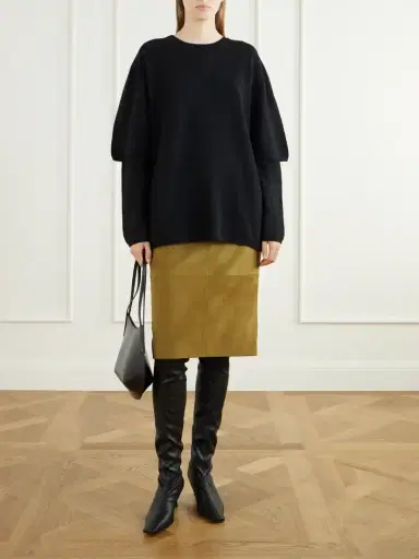 Altuzarra Hank Paneled Suede Knee-length Skirt | Thumbnail 2 Altuzarra Hank Paneled Suede Knee-length Skirt | Thumbnail 2