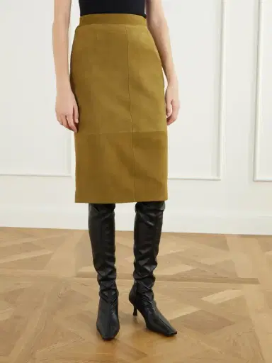 Altuzarra Hank Paneled Suede Knee-length Skirt | Thumbnail 3 Altuzarra Hank Paneled Suede Knee-length Skirt | Thumbnail 3