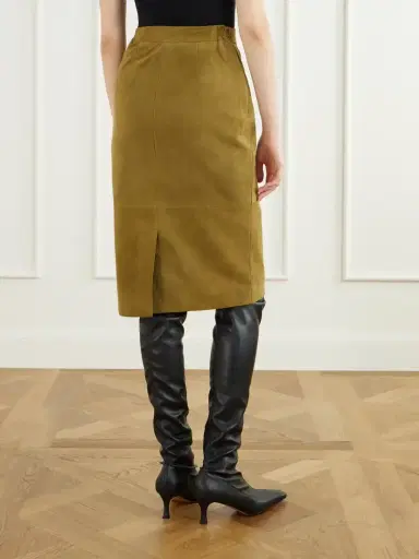 Altuzarra Hank Paneled Suede Knee-length Skirt | Thumbnail 4 Altuzarra Hank Paneled Suede Knee-length Skirt | Thumbnail 4