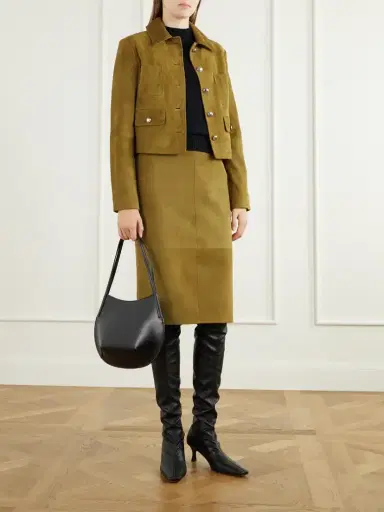 Altuzarra Hank Paneled Suede Knee-length Skirt | Thumbnail 5 Altuzarra Hank Paneled Suede Knee-length Skirt | Thumbnail 5