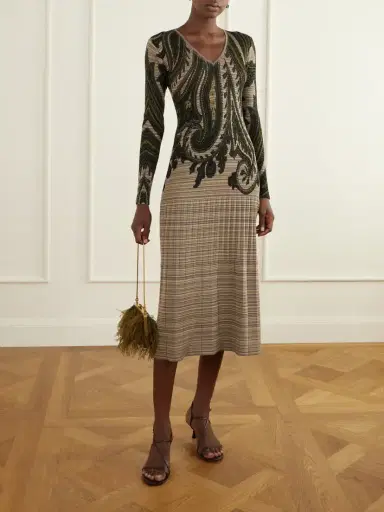 Etro Printed Ribbed-knit Midi Dress | Thumbnail 2 Etro Printed Ribbed-knit Midi Dress | Thumbnail 2