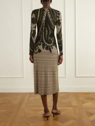 Etro Printed Ribbed-knit Midi Dress | Thumbnail 3 Etro Printed Ribbed-knit Midi Dress | Thumbnail 3