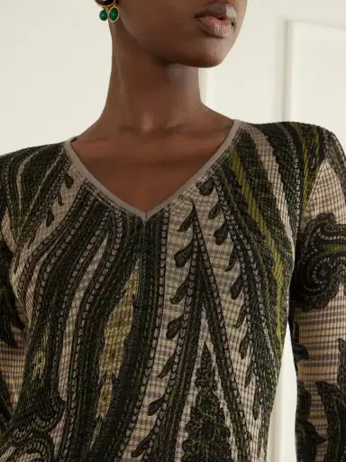 Etro Printed Ribbed-knit Midi Dress | Thumbnail 4 Etro Printed Ribbed-knit Midi Dress | Thumbnail 4