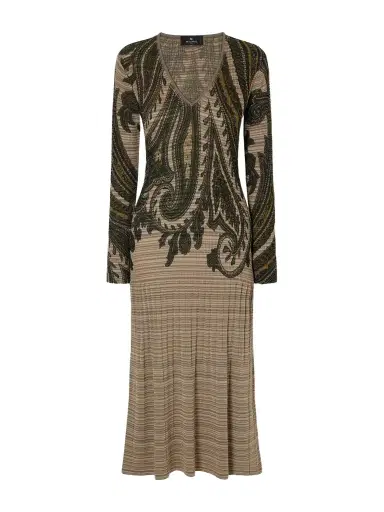 Etro Printed Ribbed-knit Midi Dress | Thumbnail 1 Etro Printed Ribbed-knit Midi Dress | Thumbnail 1