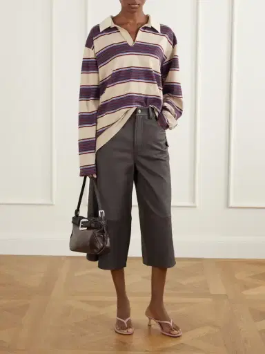 Staud Hunter Cropped Leather Wide-leg Pants | Thumbnail 2 Staud Hunter Cropped Leather Wide-leg Pants | Thumbnail 2