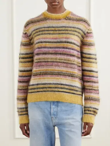Marant Étoile Morine Striped Brushed Mohair And Wool-blend Sweater | Thumbnail 3 Marant Étoile Morine Striped Brushed Mohair And Wool-blend Sweater | Thumbnail 3