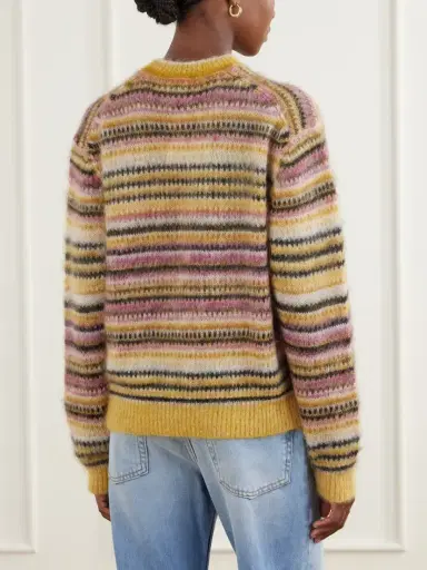 Marant Étoile Morine Striped Brushed Mohair And Wool-blend Sweater | Thumbnail 4 Marant Étoile Morine Striped Brushed Mohair And Wool-blend Sweater | Thumbnail 4