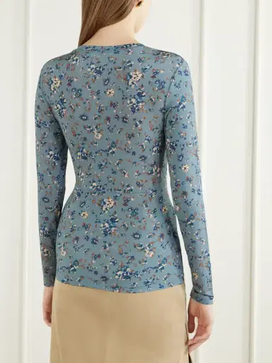 Ulla Johnson Gathered Floral-print Stretch-jersey Blouse | Thumbnail 4 Ulla Johnson Gathered Floral-print Stretch-jersey Blouse | Thumbnail 4