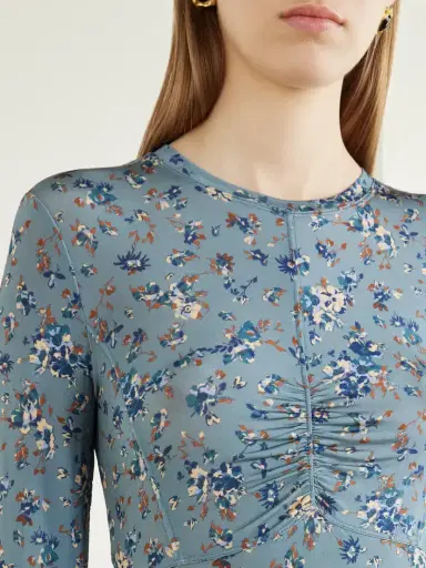 Ulla Johnson Gathered Floral-print Stretch-jersey Blouse | Thumbnail 5 Ulla Johnson Gathered Floral-print Stretch-jersey Blouse | Thumbnail 5