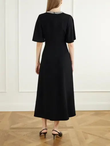 Rebecca Vallance Noemie Crystal-embellished Draped Crepe Midi Dress | Thumbnail 3 Rebecca Vallance Noemie Crystal-embellished Draped Crepe Midi Dress | Thumbnail 3