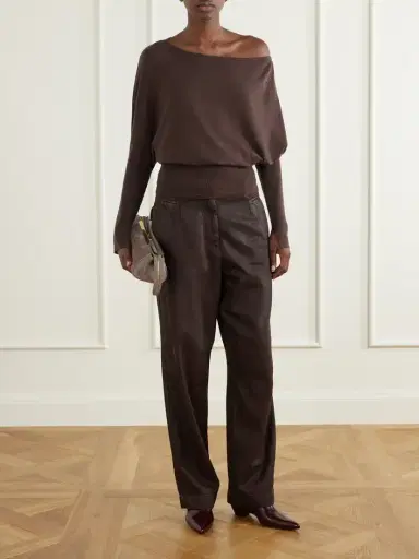 Simkhai Lavina Off-the-shoulder Ribbed-detailed Wool-blend Sweater | Thumbnail 2 Simkhai Lavina Off-the-shoulder Ribbed-detailed Wool-blend Sweater | Thumbnail 2