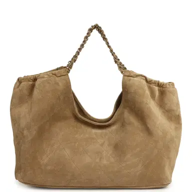 Chanel Chanel Maxi CC Cabas Hobo Bag Dark Beige Suede Gold Hardware | Thumbnail 4 Chanel Chanel Maxi CC Cabas Hobo Bag Dark Beige Suede Gold Hardware | Thumbnail 4