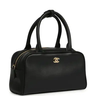 Chanel Chanel Mini Bowling Bag with Strap Black Calfskin Gold Hardware | Thumbnail 2 Chanel Chanel Mini Bowling Bag with Strap Black Calfskin Gold Hardware | Thumbnail 2