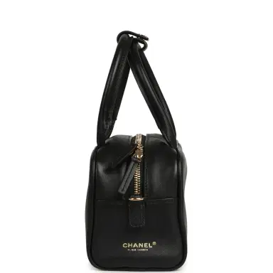 Chanel Chanel Mini Bowling Bag with Strap Black Calfskin Gold Hardware | Thumbnail 3 Chanel Chanel Mini Bowling Bag with Strap Black Calfskin Gold Hardware | Thumbnail 3