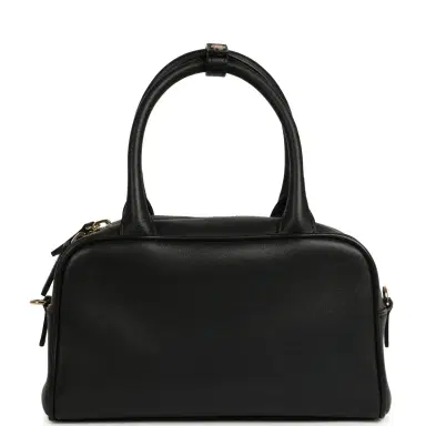 Chanel Chanel Mini Bowling Bag with Strap Black Calfskin Gold Hardware | Thumbnail 4 Chanel Chanel Mini Bowling Bag with Strap Black Calfskin Gold Hardware | Thumbnail 4
