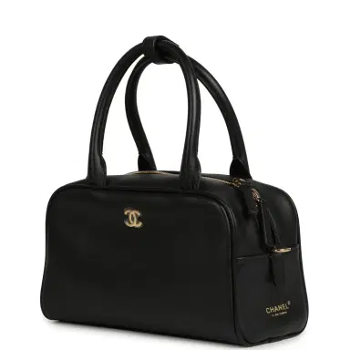 Chanel Chanel Mini Bowling Bag with Strap Black Calfskin Gold Hardware | Thumbnail 5 Chanel Chanel Mini Bowling Bag with Strap Black Calfskin Gold Hardware | Thumbnail 5