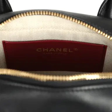 Chanel Chanel Mini Bowling Bag with Strap Black Calfskin Gold Hardware | Thumbnail 7 Chanel Chanel Mini Bowling Bag with Strap Black Calfskin Gold Hardware | Thumbnail 7