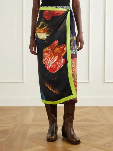 Dries Van Noten Floral-print Silk-satin Wrap Midi Skirt | Thumbnail 3 Dries Van Noten Floral-print Silk-satin Wrap Midi Skirt | Thumbnail 3