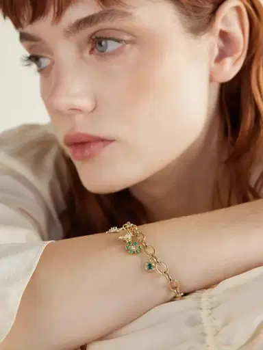 Sydney Evan 14-karat Gold, Diamond And Emerald Bracelet | Thumbnail 2 Sydney Evan 14-karat Gold, Diamond And Emerald Bracelet | Thumbnail 2