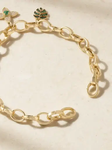 Sydney Evan 14-karat Gold, Diamond And Emerald Bracelet | Thumbnail 4 Sydney Evan 14-karat Gold, Diamond And Emerald Bracelet | Thumbnail 4