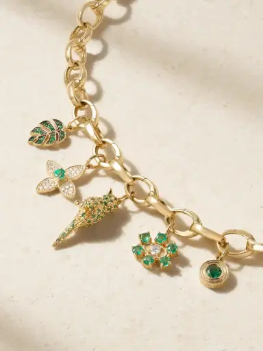 Sydney Evan 14-karat Gold, Diamond And Emerald Bracelet | Thumbnail 5 Sydney Evan 14-karat Gold, Diamond And Emerald Bracelet | Thumbnail 5