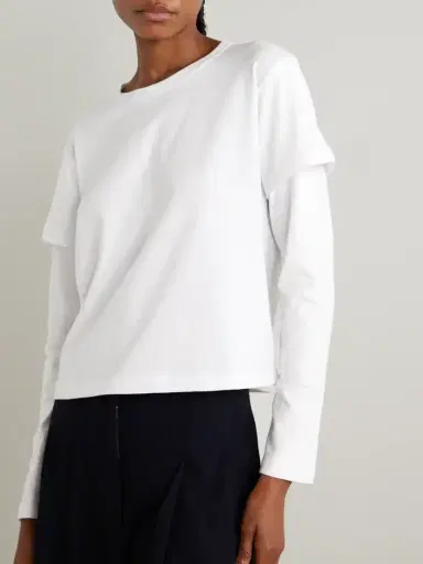LESET Margo Layered Cotton-jersey T-shirt | Thumbnail 3 LESET Margo Layered Cotton-jersey T-shirt | Thumbnail 3