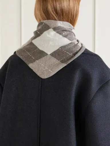 Johnstons of Elgin Clan Checked Cashmere Scarf | Thumbnail 3 Johnstons of Elgin Clan Checked Cashmere Scarf | Thumbnail 3