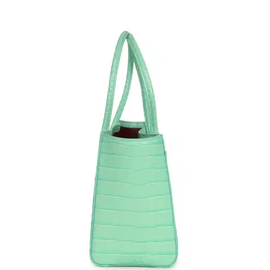 Chanel Chanel Small Cerf Shopping Bag Teal Croc Embossed Calfskin Gold Hardware | Thumbnail 3 Chanel Chanel Small Cerf Shopping Bag Teal Croc Embossed Calfskin Gold Hardware | Thumbnail 3