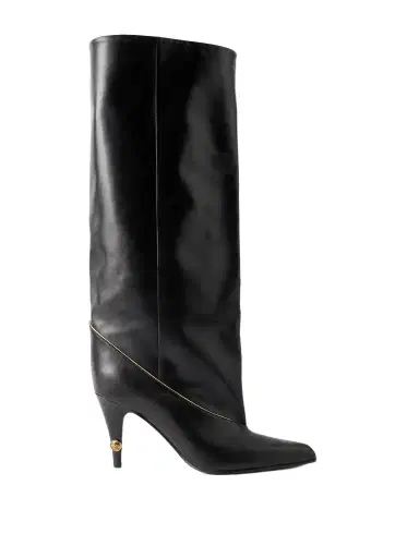 Versace Gianni 90 Calf Leather Knee Boots | Thumbnail 1 Versace Gianni 90 Calf Leather Knee Boots | Thumbnail 1