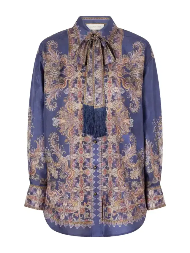 Valiant Printed Silk-satin Shirt Valiant Printed Silk-satin Shirt