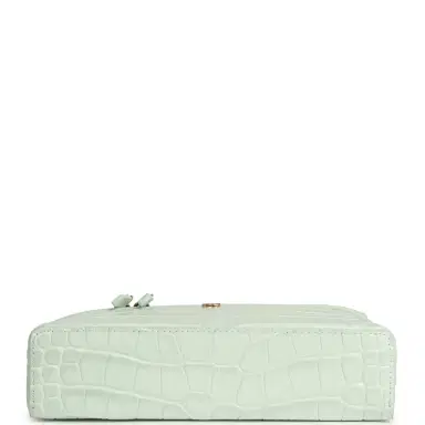 Chanel Chanel Top Handle Long Vanity Case with Chain Light Blue Croc Embossed Calfskin Gold Hardware | Thumbnail 6 Chanel Chanel Top Handle Long Vanity Case with Chain Light Blue Croc Embossed Calfskin Gold Hardware | Thumbnail 6