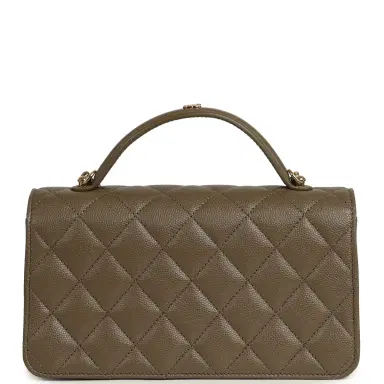 Chanel Chanel Trendy Top Handle Clutch with Chain Dark Khaki Caviar Gold Hardware | Thumbnail 3 Chanel Chanel Trendy Top Handle Clutch with Chain Dark Khaki Caviar Gold Hardware | Thumbnail 3