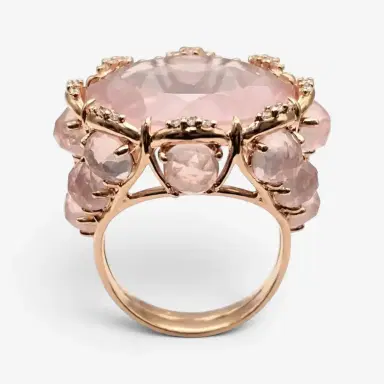 Giovanni Ferraris Giovanni Ferraris 18K Rose Gold Pink Quartz & Diamond Cocktail Ring Sz. 7.5 by The Solist | Thumbnail 5 Giovanni Ferraris Giovanni Ferraris 18K Rose Gold Pink Quartz & Diamond Cocktail Ring Sz. 7.5 by The Solist | Thumbnail 5
