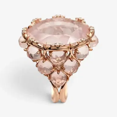 Giovanni Ferraris Giovanni Ferraris 18K Rose Gold Pink Quartz & Diamond Cocktail Ring Sz. 7.5 by The Solist | Thumbnail 6 Giovanni Ferraris Giovanni Ferraris 18K Rose Gold Pink Quartz & Diamond Cocktail Ring Sz. 7.5 by The Solist | Thumbnail 6
