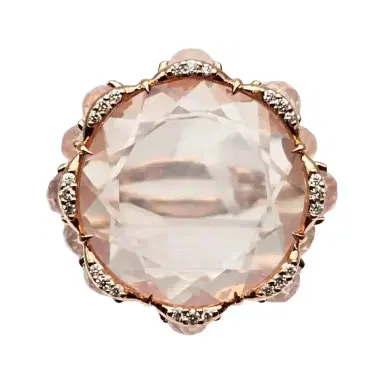 Giovanni Ferraris Giovanni Ferraris 18K Rose Gold Pink Quartz & Diamond Cocktail Ring Sz. 7.5 by The Solist | Thumbnail 1 Giovanni Ferraris Giovanni Ferraris 18K Rose Gold Pink Quartz & Diamond Cocktail Ring Sz. 7.5 by The Solist | Thumbnail 1